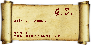 Gibicz Domos névjegykártya